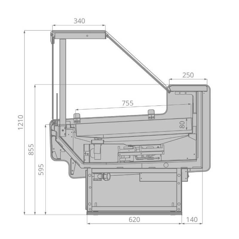 Витрина холодильная Brandford AURORA Slim SQ 250 рыба на льду