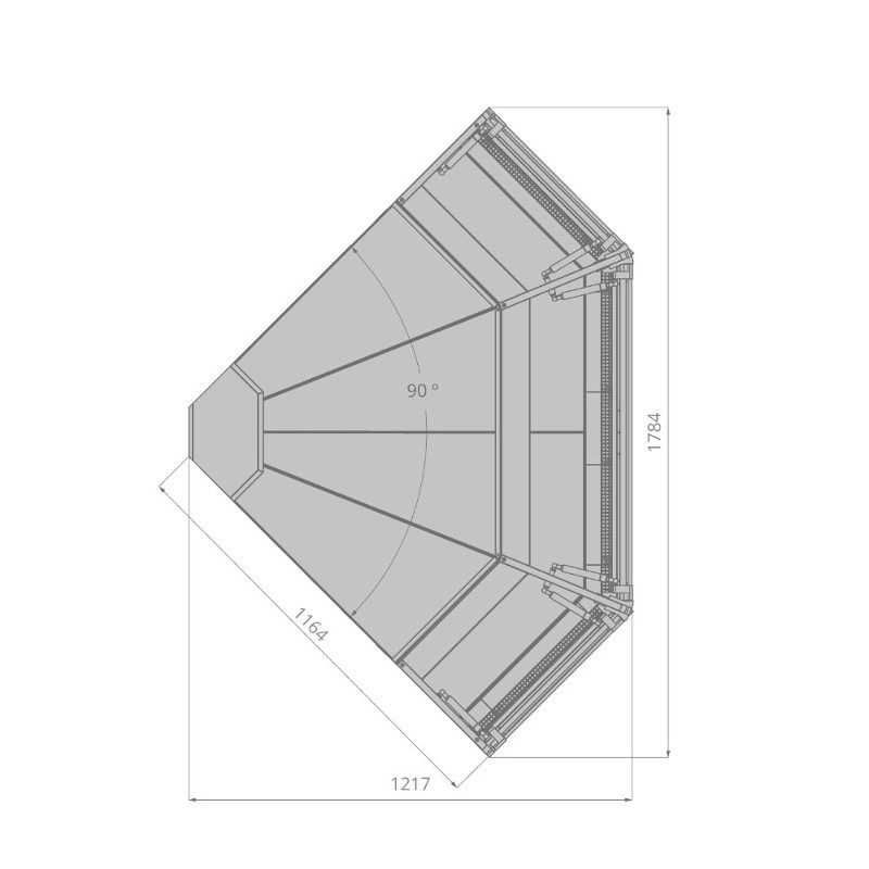 Витрина холодильная Brandford AURORA Slim открытый угол 90 вентилируемая