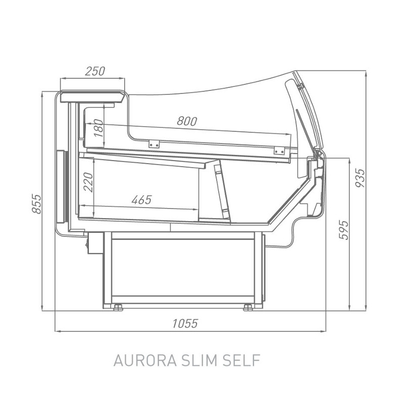 Витрина холодильная Brandford AURORA Slim открытый угол 90 вентилируемая SELF